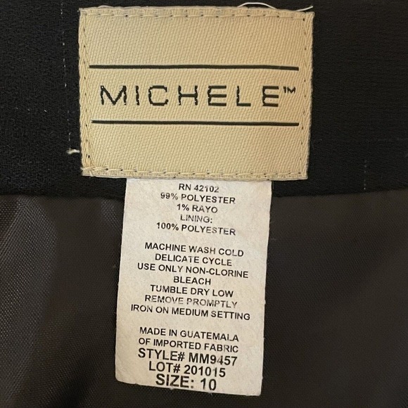 Michele Midi Length A Line Skirt Size 10 Black Lined 80s 90s 1990s Vintage - Picture 7 of 7